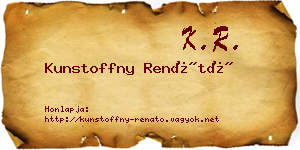 Kunstoffny Renátó névjegykártya